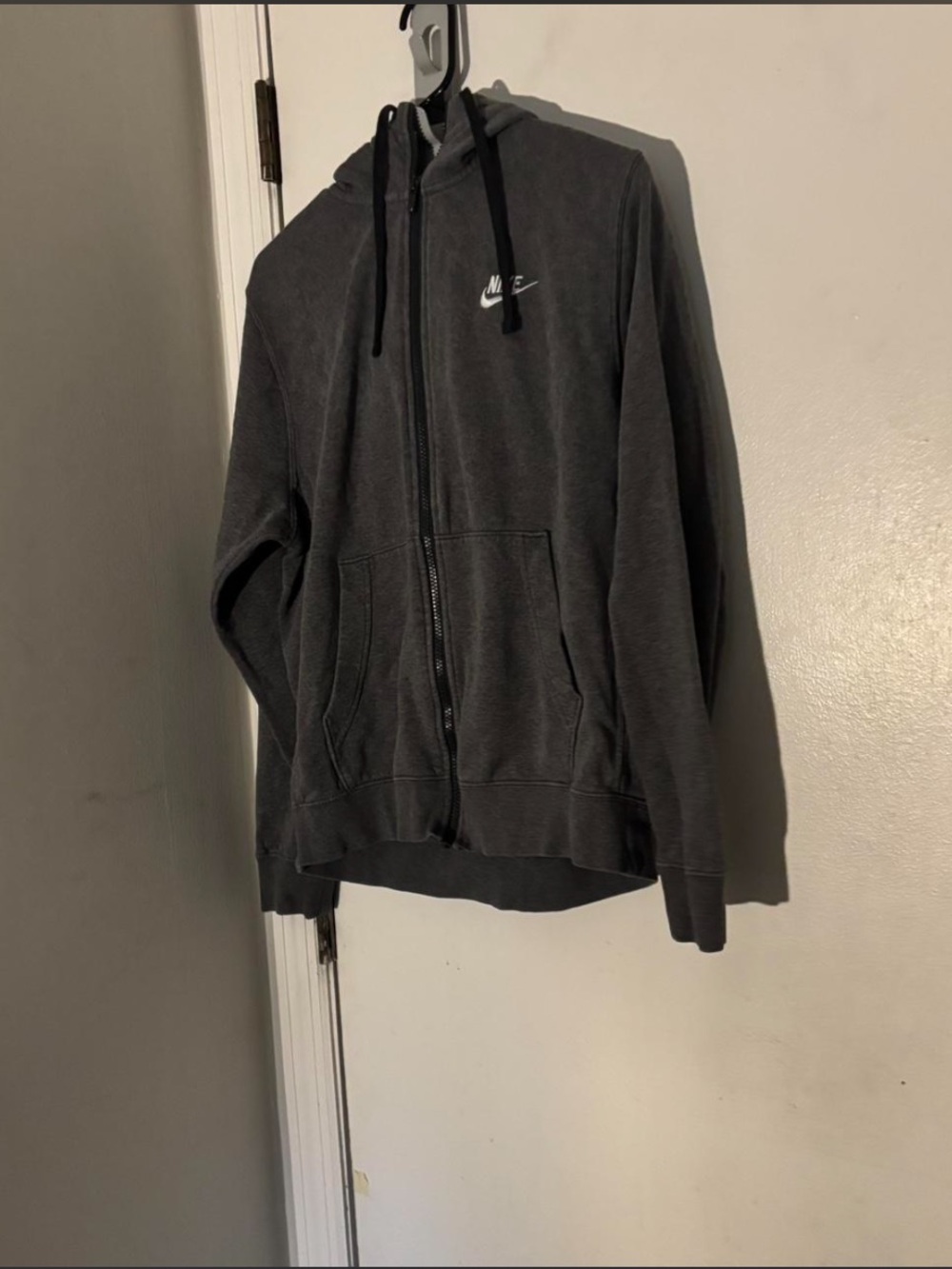 Nike Charcoal Full-Zip Hoodie with Swoosh